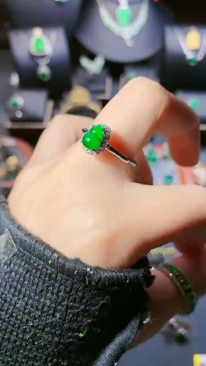 【闪购商品】翡翠戒指银S925镶嵌戒指