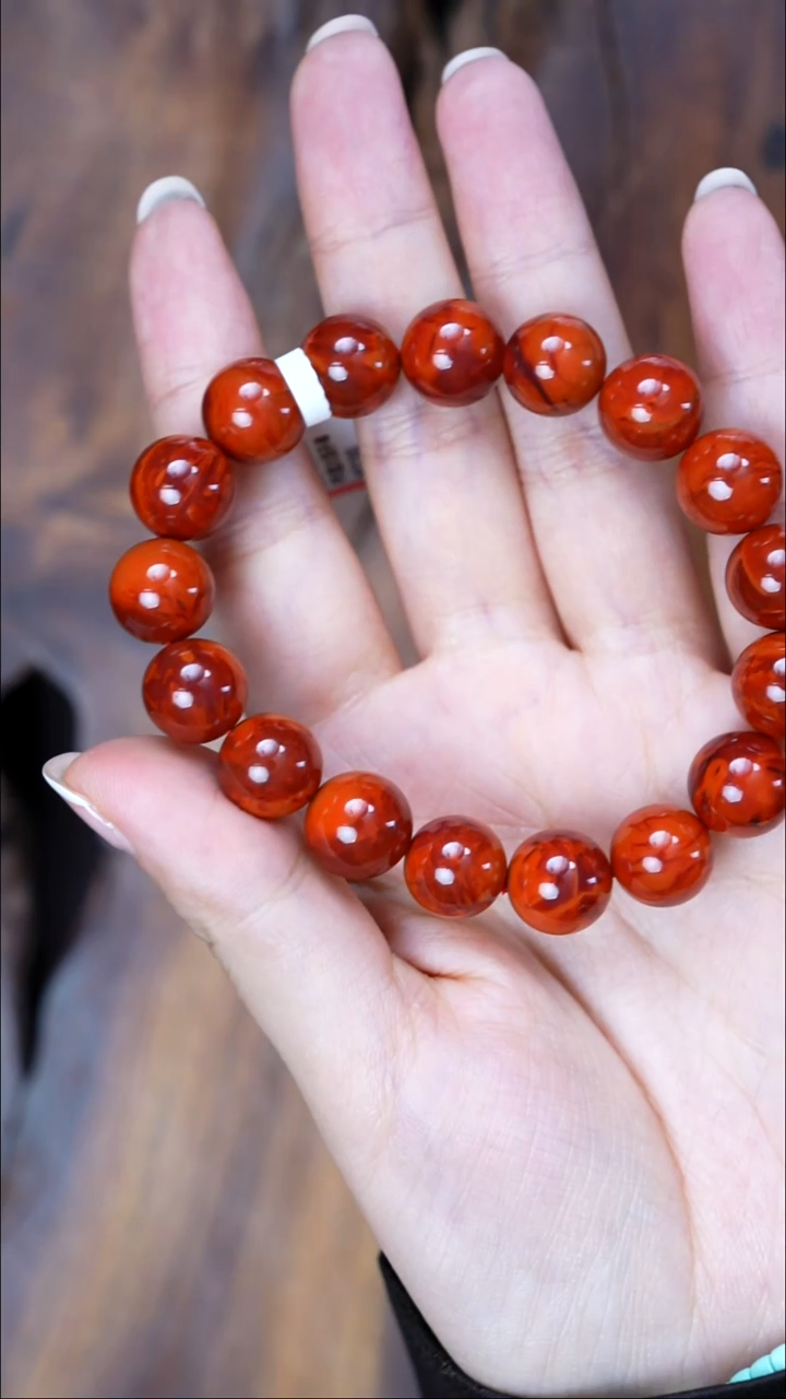 未镶嵌手串南红玛瑙无胶无裂瓦西原矿11mm37.6g9562