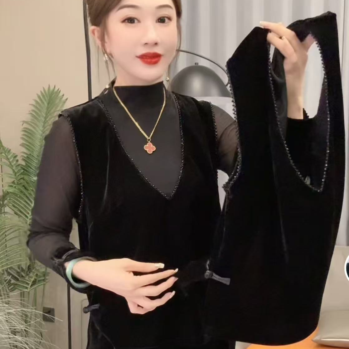 洋气气质百搭国风好看丝绒马甲526#