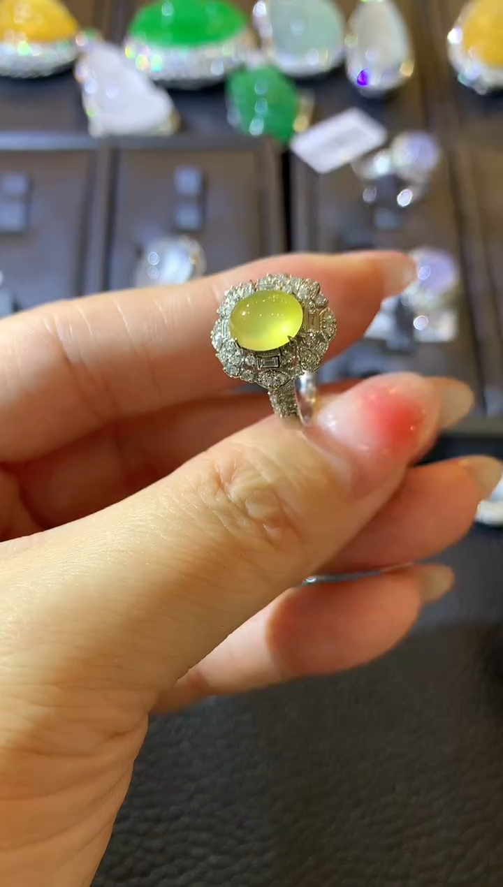 【闪购商品】翡翠戒指18K金镶嵌C46  