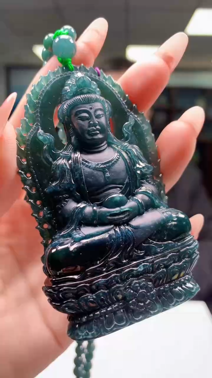 【闪购商品】定制翡翠未镶嵌1052ry-毛货挂件55