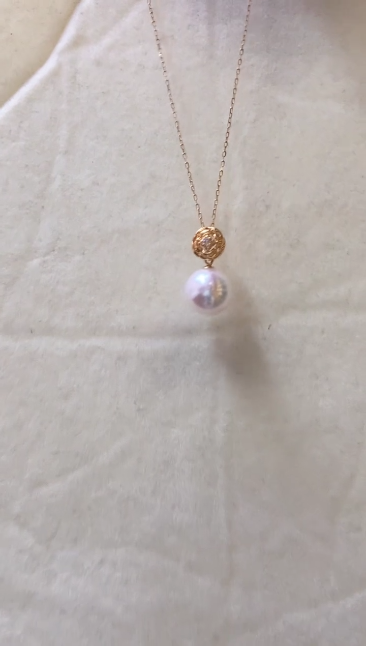 海水珍珠18K金镶嵌吊坠(赠链)akoya吊坠