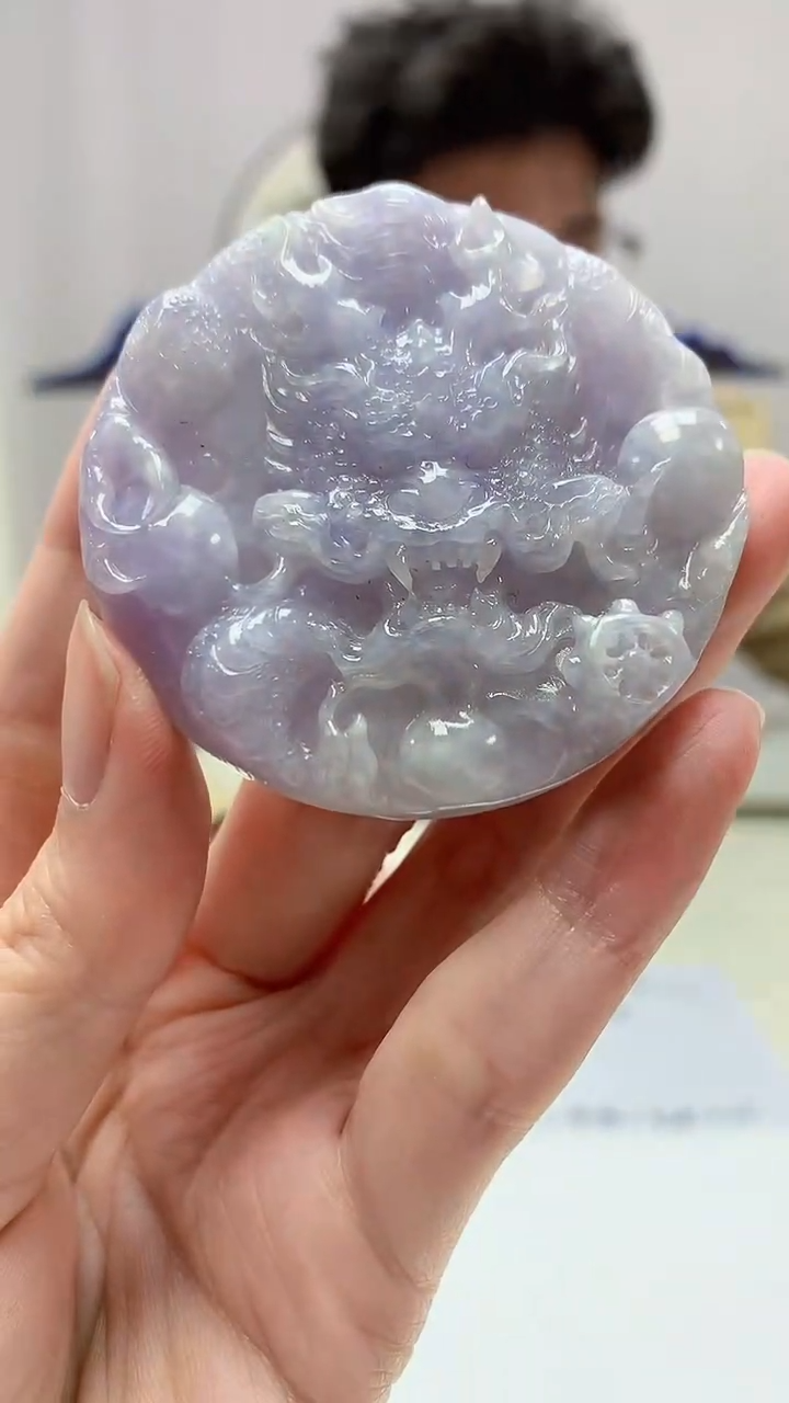 【闪购商品】定制翡翠未镶嵌4688zm-毛货挂件115龙牌