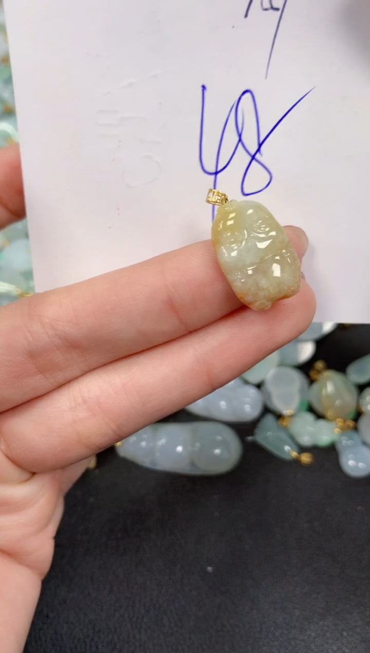 【闪购商品】翡翠颈饰18K金镶嵌 天然翡翠A货