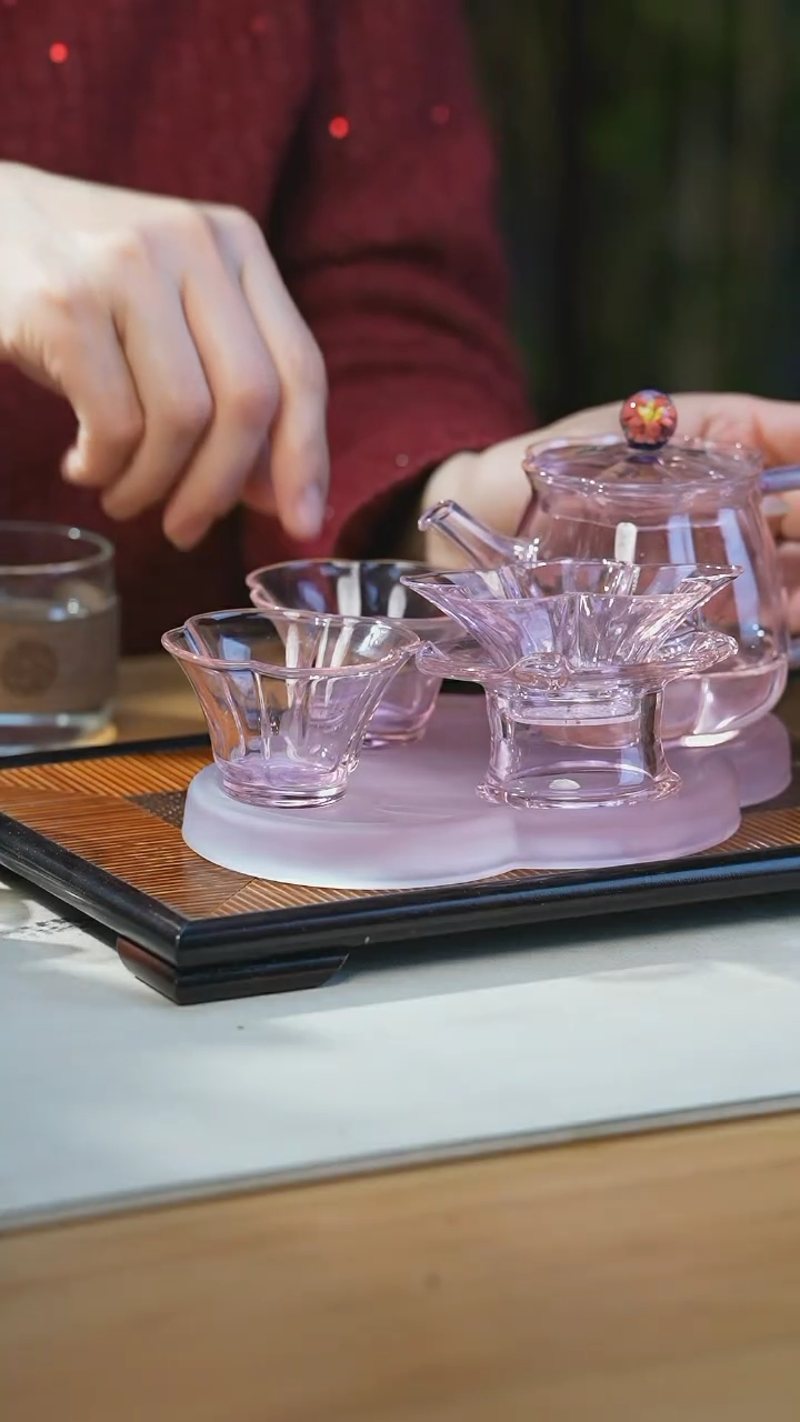 【闪购商品】粉色福瓜+茶漏+壶承+俩主人杯