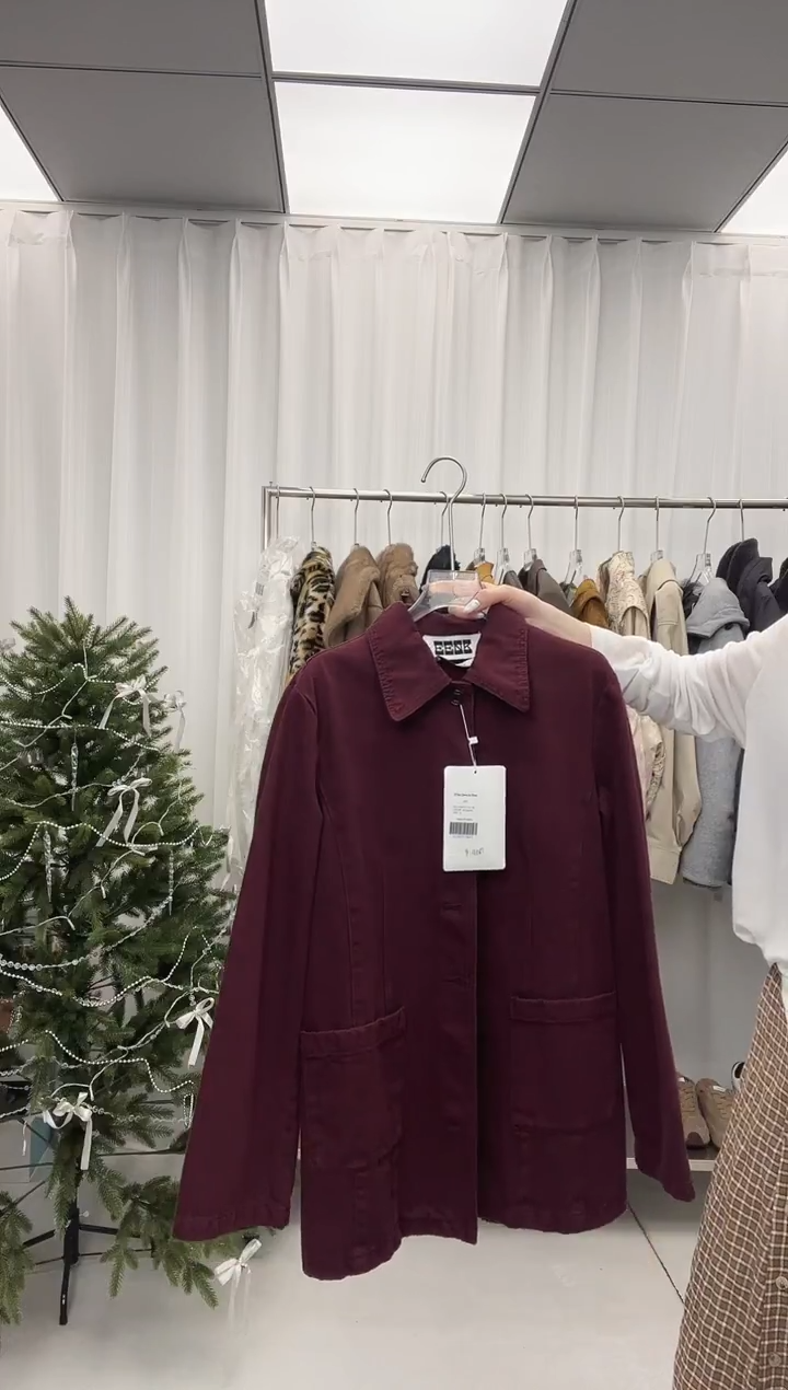 编号027 eenk 复古酒红色夹克外套 待开价