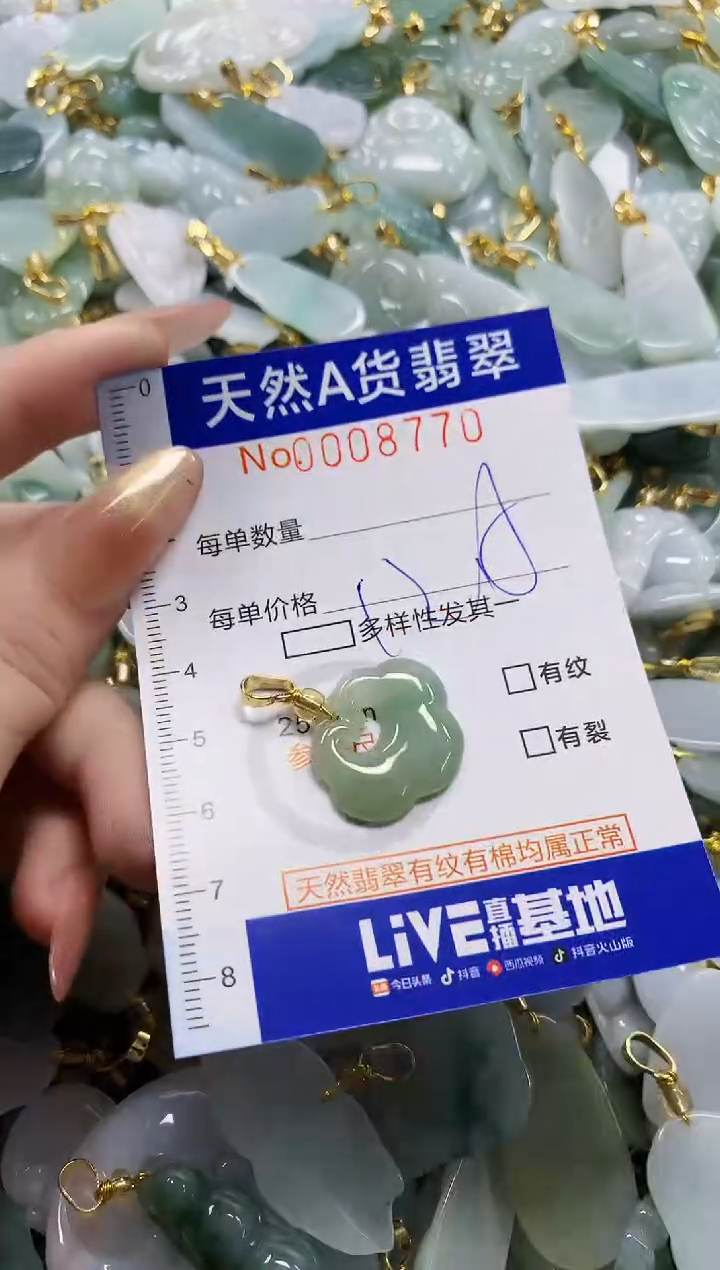 颈饰未镶嵌翡翠V*儿天然A货翡翠