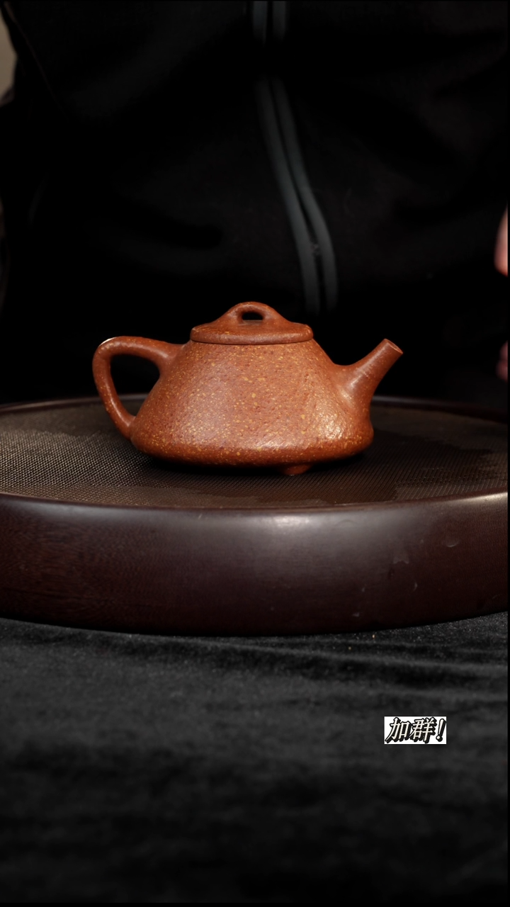 茶壶紫砂八目粗砂红降坡子冶石瓢