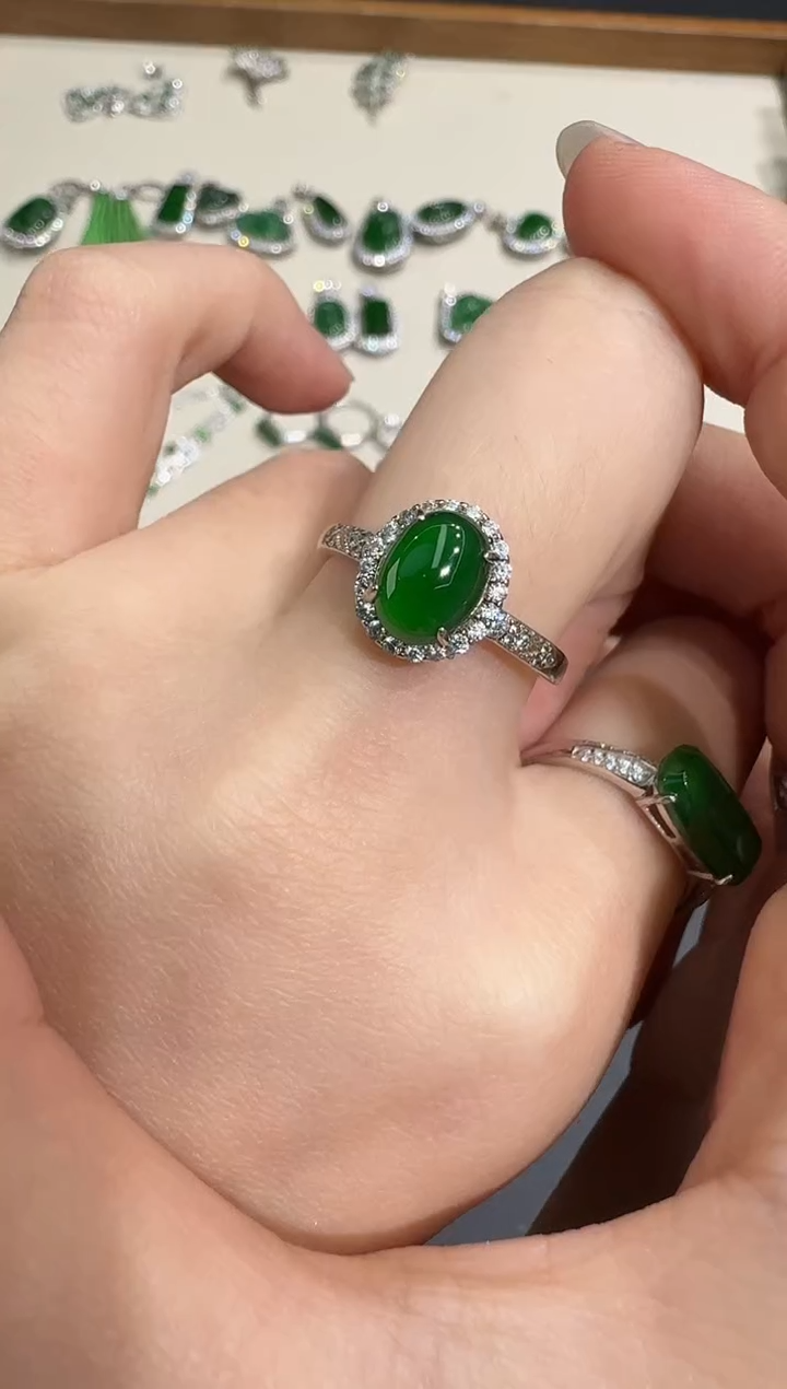 银S925镶嵌戒指翡翠X1211-886-265