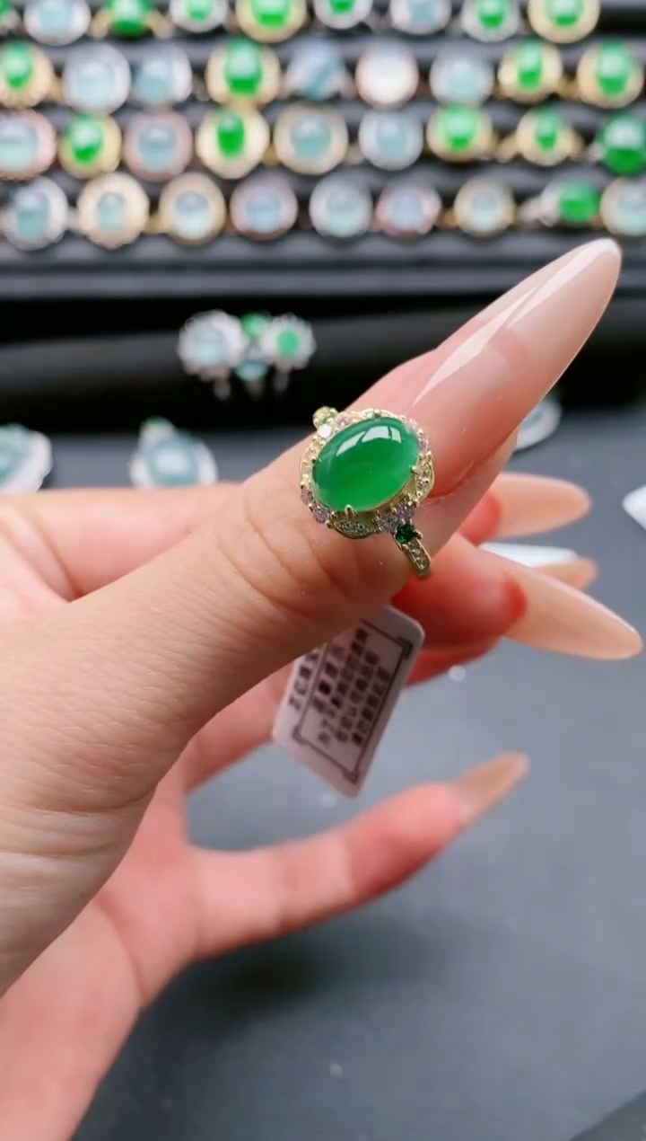 【闪购商品】翡翠戒指银S925镶嵌1111111