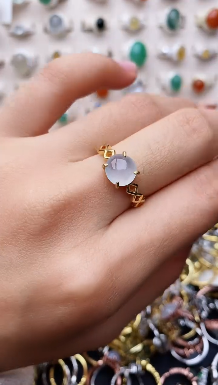 【闪购商品】翡翠戒指银S925镶嵌缅甸翡翠