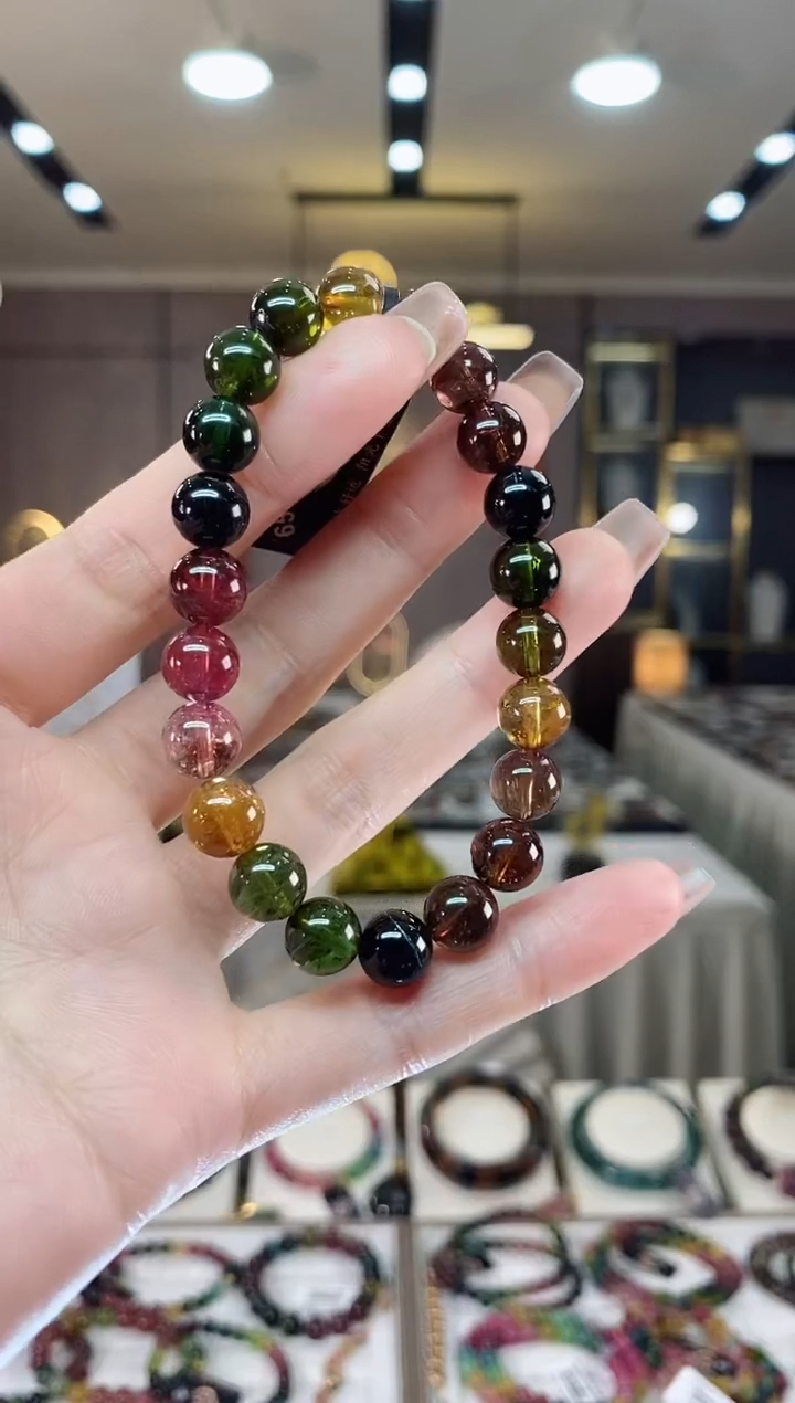 【闪购商品】碧玺单圈手串8mm+未镶嵌一物一证dan 