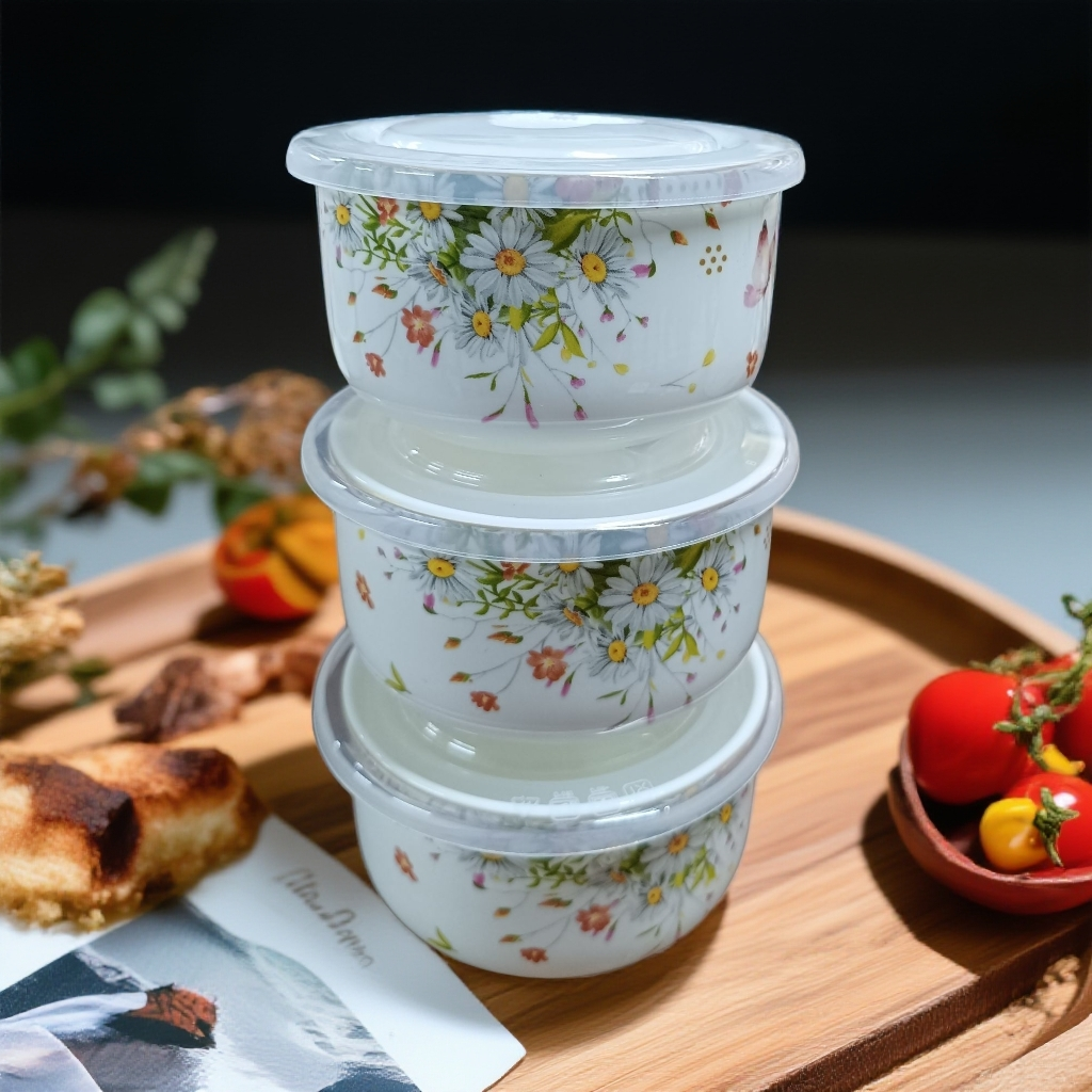 出口韩国陶瓷盖碗套装