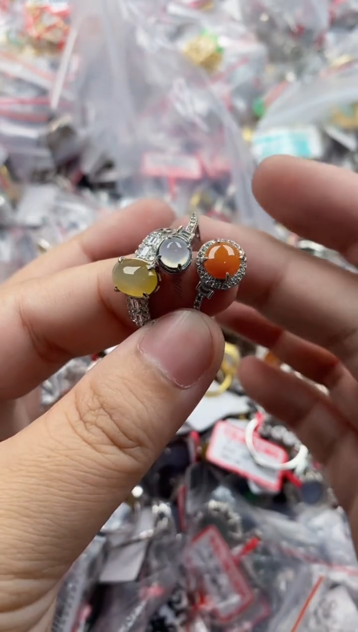 银S925镶嵌戒指翡翠1717   10