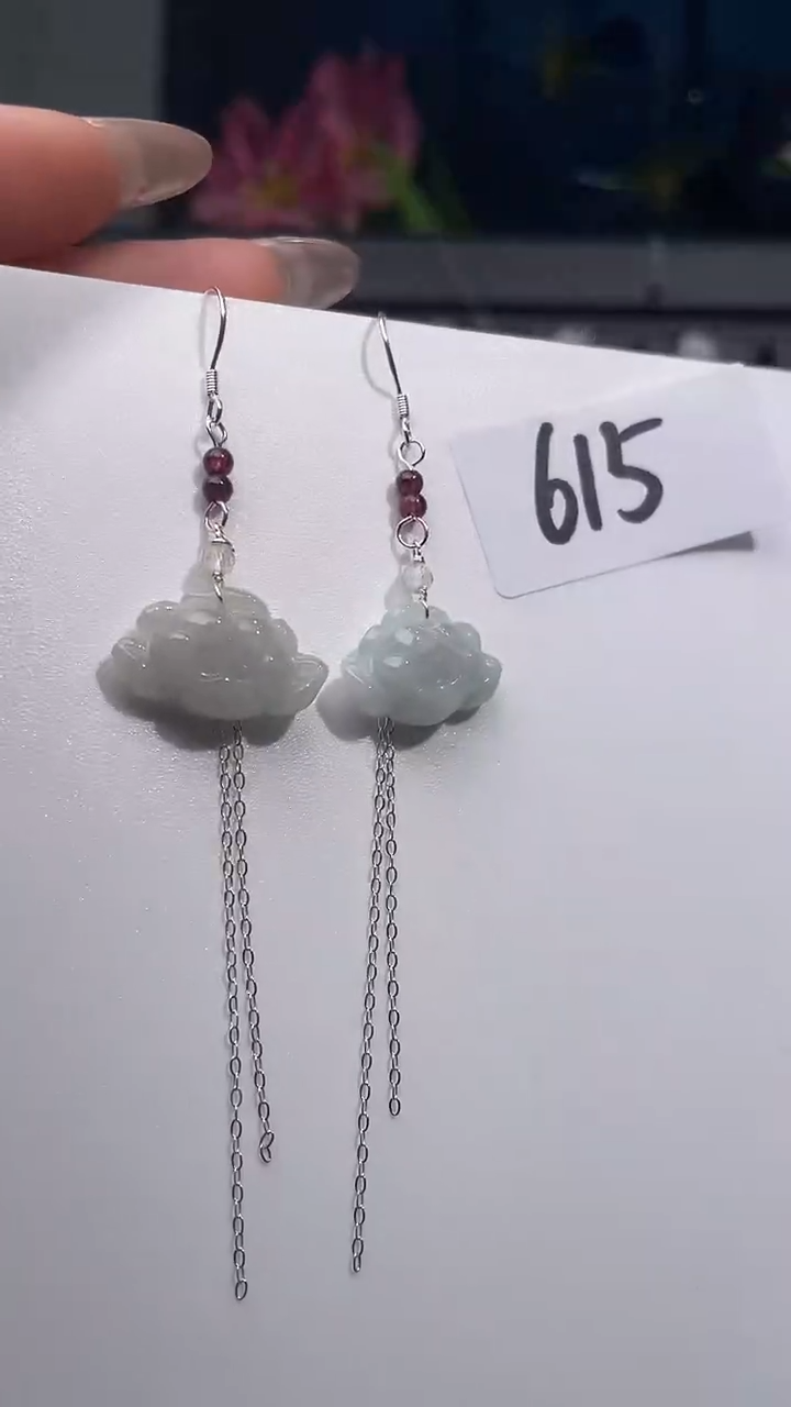 银S925镶嵌耳饰紫晶喜欢拍
