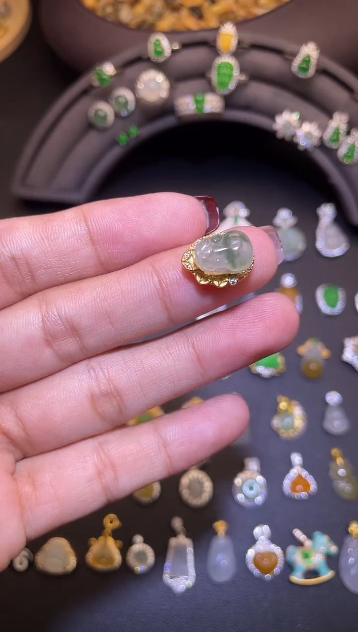 吊坠(不含链)银S925镶嵌翡翠1