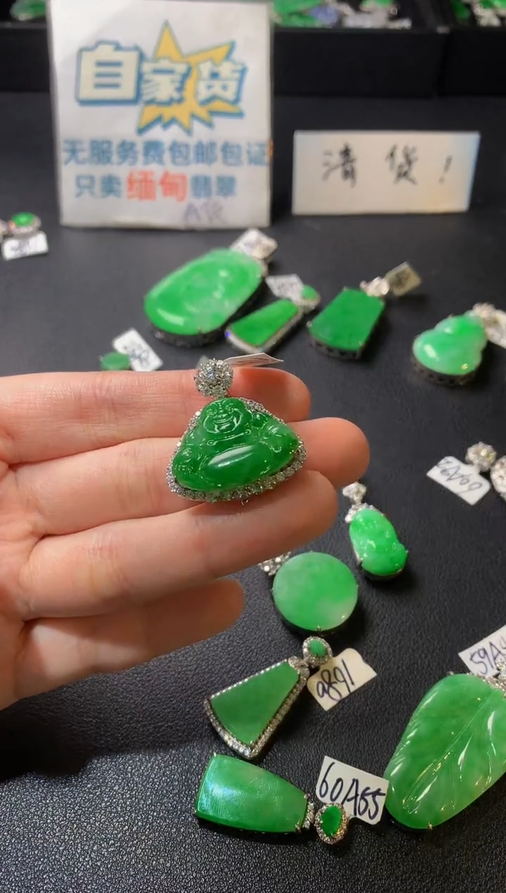 颈饰银S925镶嵌翡翠翡翠