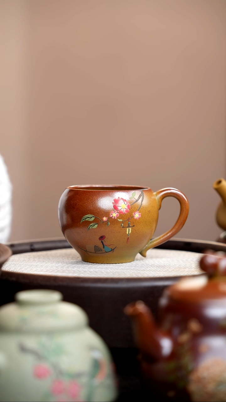 茶壶紫砂柴烧手把杯