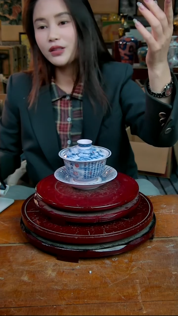 摆件景德镇陶瓷摆件定风波三才