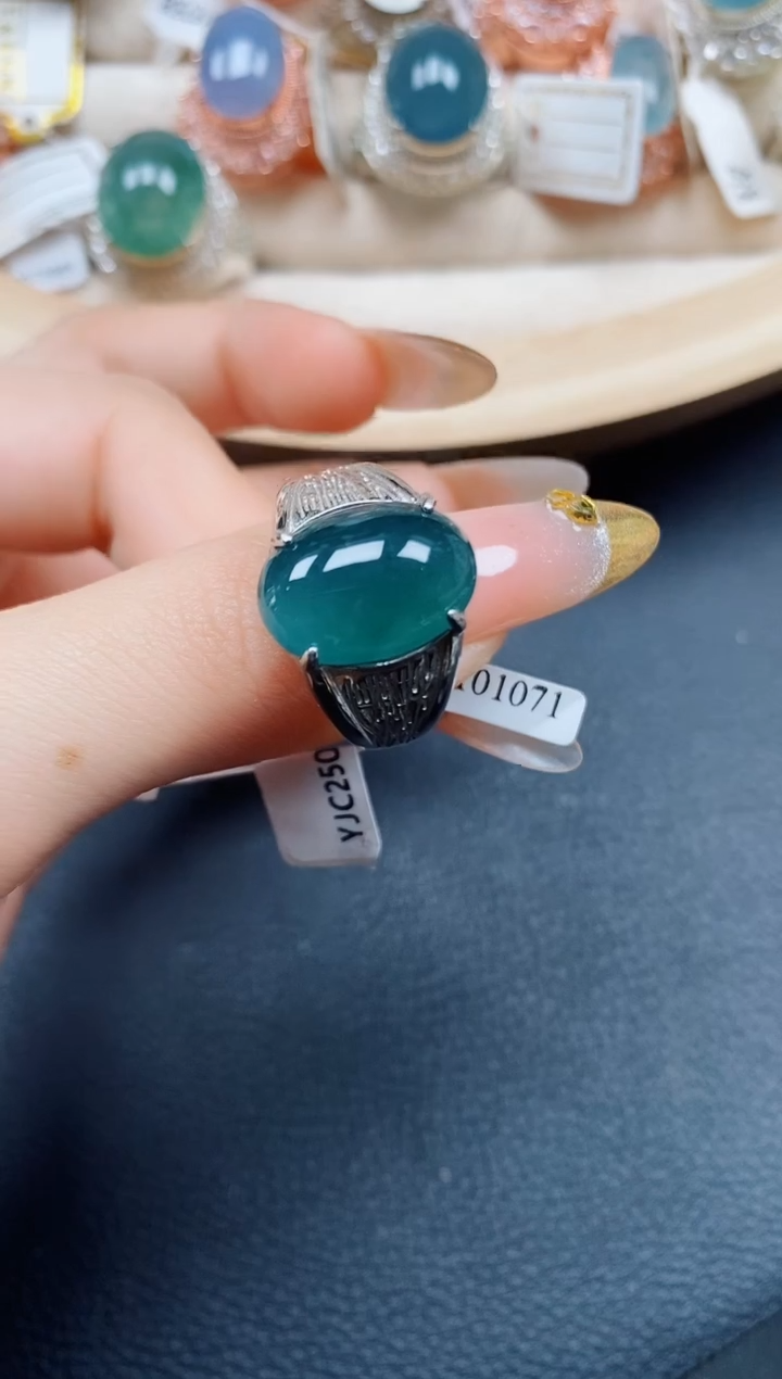 【闪购商品】翡翠戒指银S925镶嵌翡翠