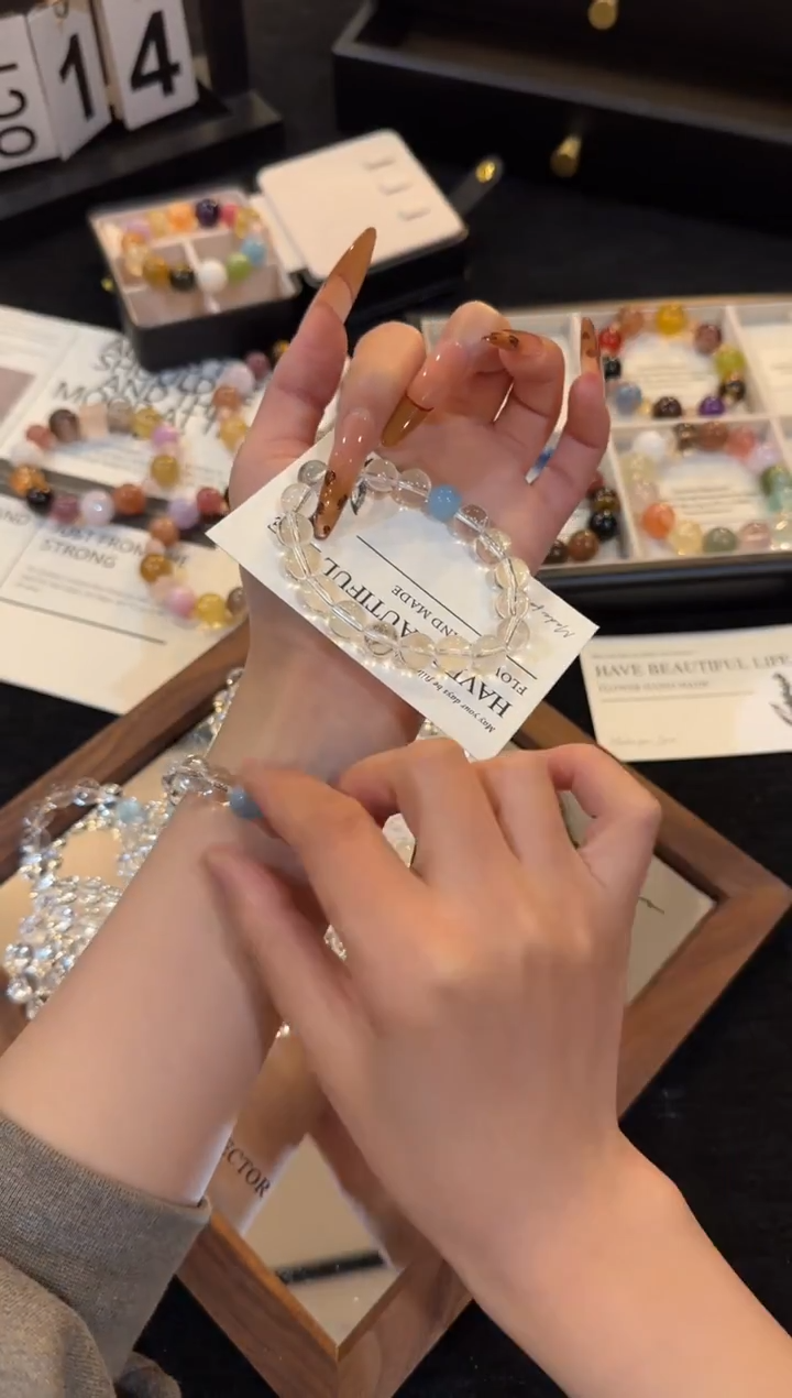 合金手链水晶白水晶x2979