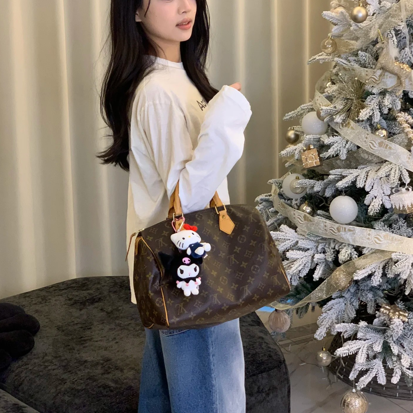 95新 LV 老花speedy30手提包，10年编码