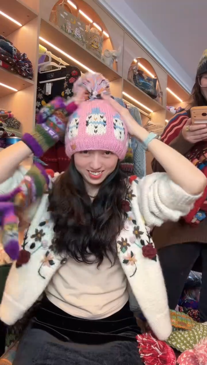 绵羊毛美利奴雪人单球帽