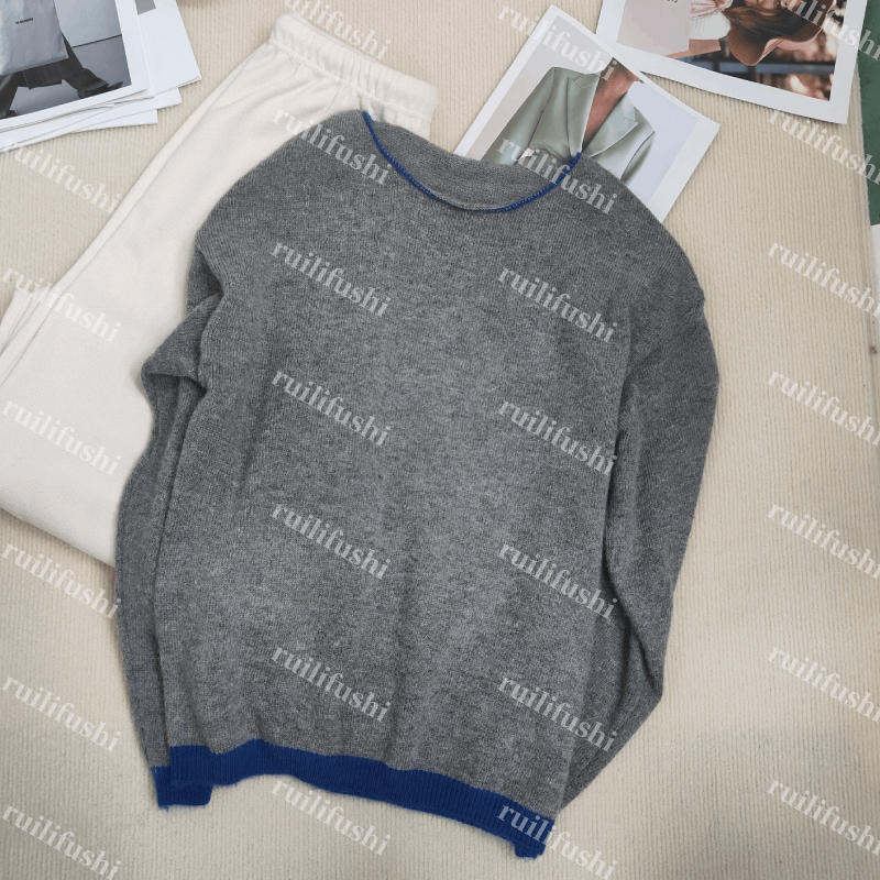 一字领~灰色！秋冬针织打底衫短款加厚宽松毛衣