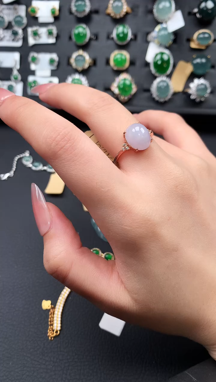 【闪购商品】翡翠戒指银S925镶嵌63141