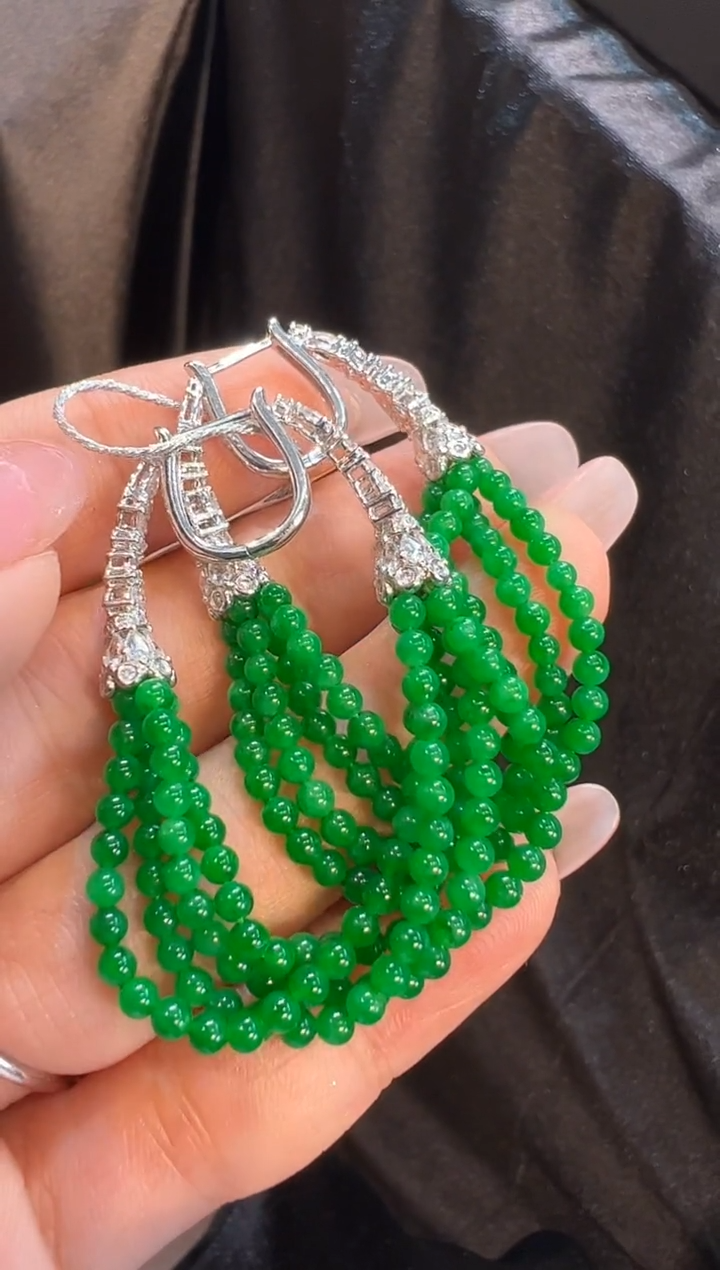 【闪购商品】翡翠耳饰18K金镶嵌耳饰