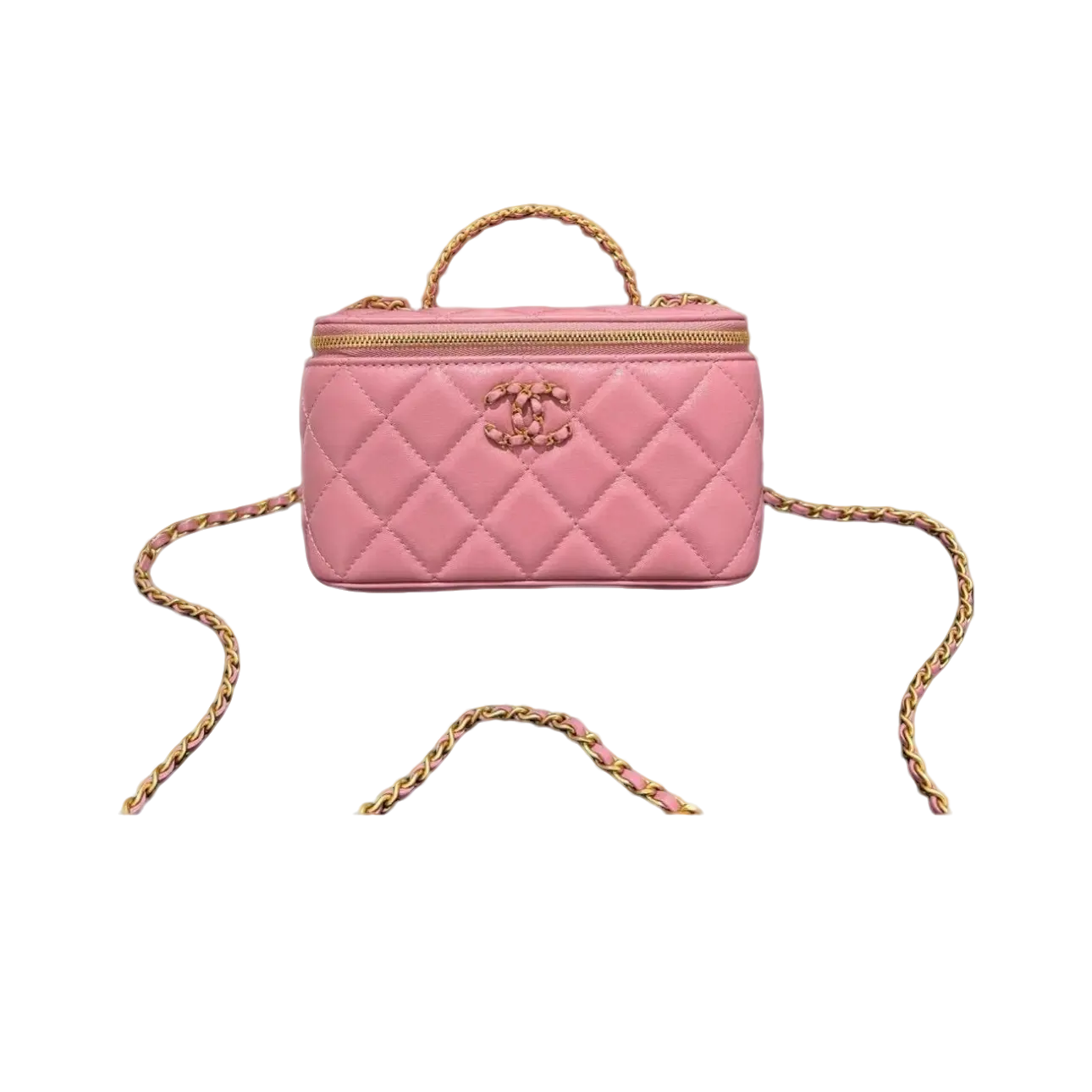 99新 Chanel/香奈儿 24c镂空手柄长盒子斜挎包手提包芯片