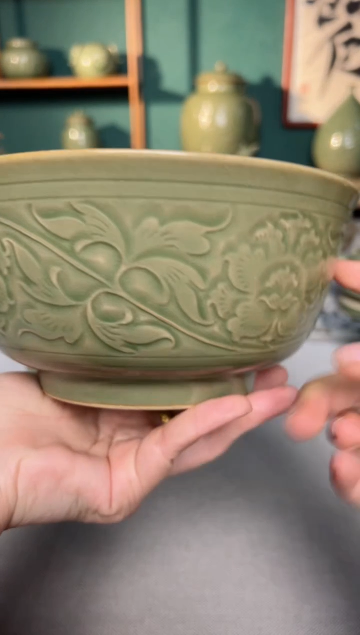 【闪购商品】其他耀州窑7寸牡丹大碗微瑕福利1只特价