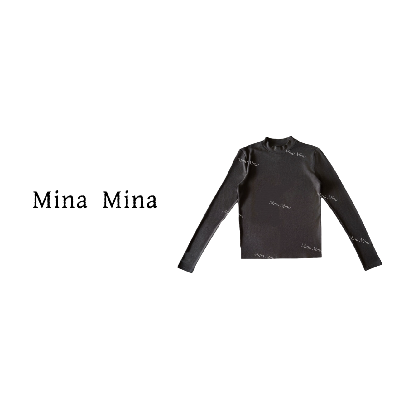 【冬日暖阳】 Mina 25冬季新款 后背纽结磨毛羊毛长袖圆领T恤 66059