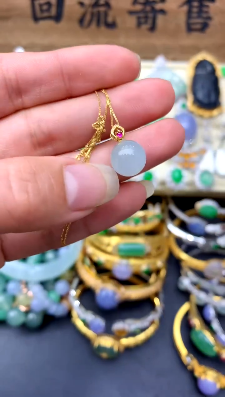 【闪购商品】翡翠颈饰18K金镶嵌192-中国好珍宝