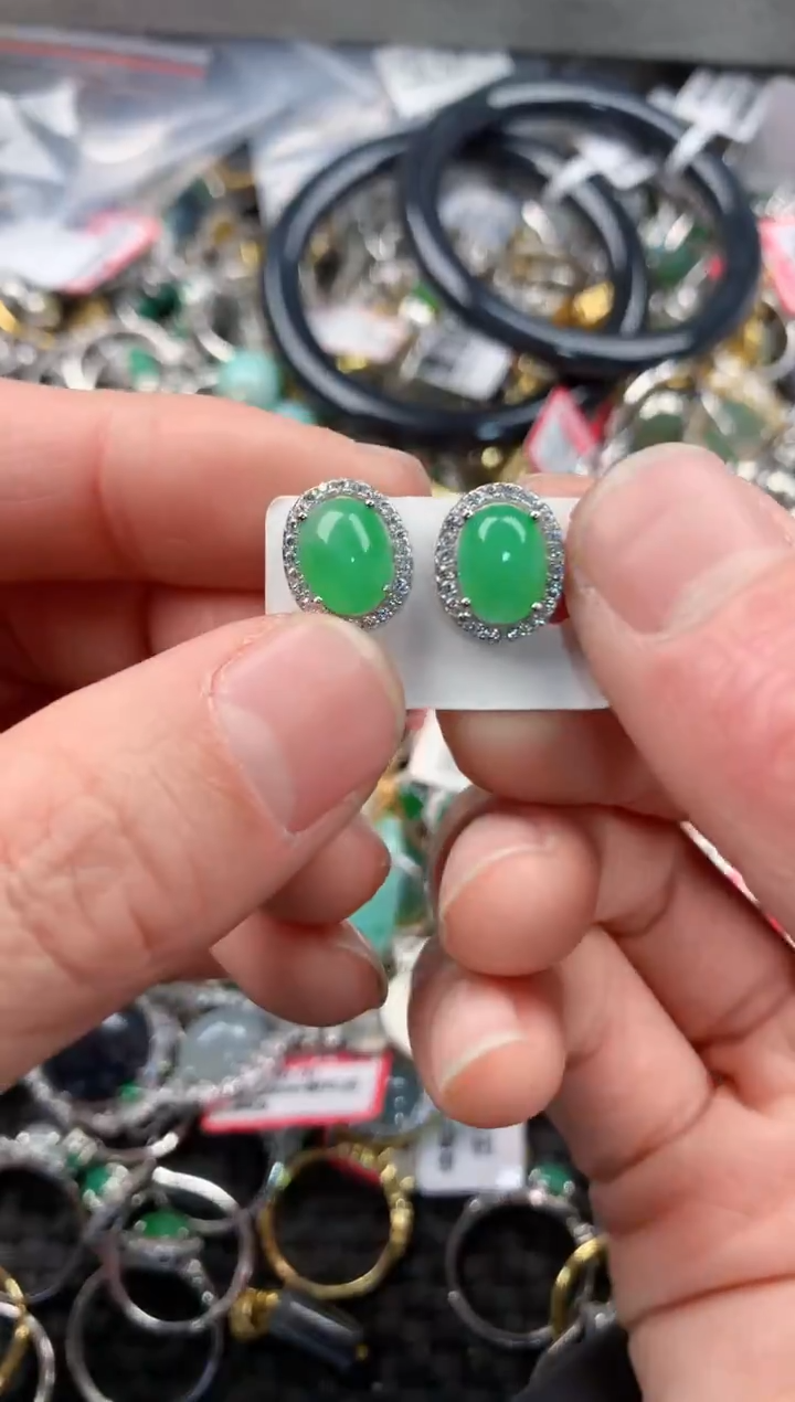 银S925镶嵌戒指翡翠555     5