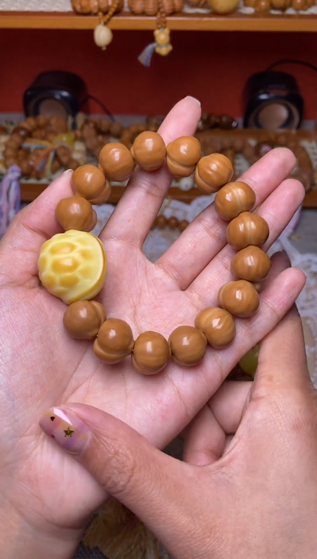 把件猴头核桃全品无暇屁桃➕富甲手串