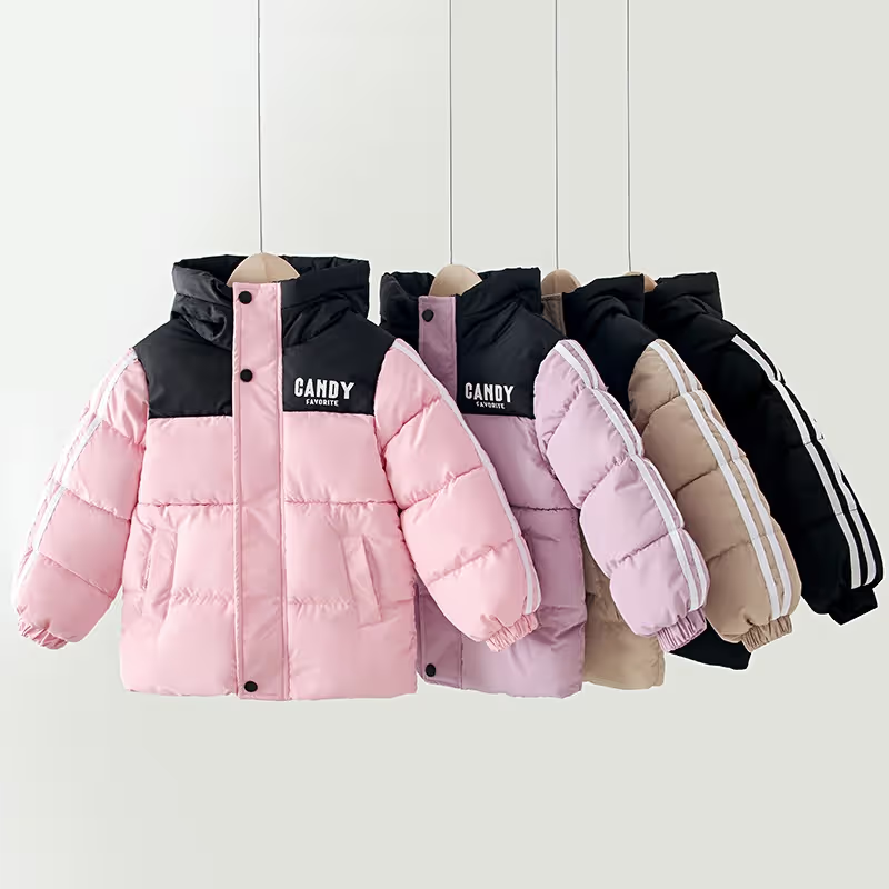 新品儿童羽绒棉服男女童加厚中长款外套棉衣秋冬季中大童连帽棉袄
