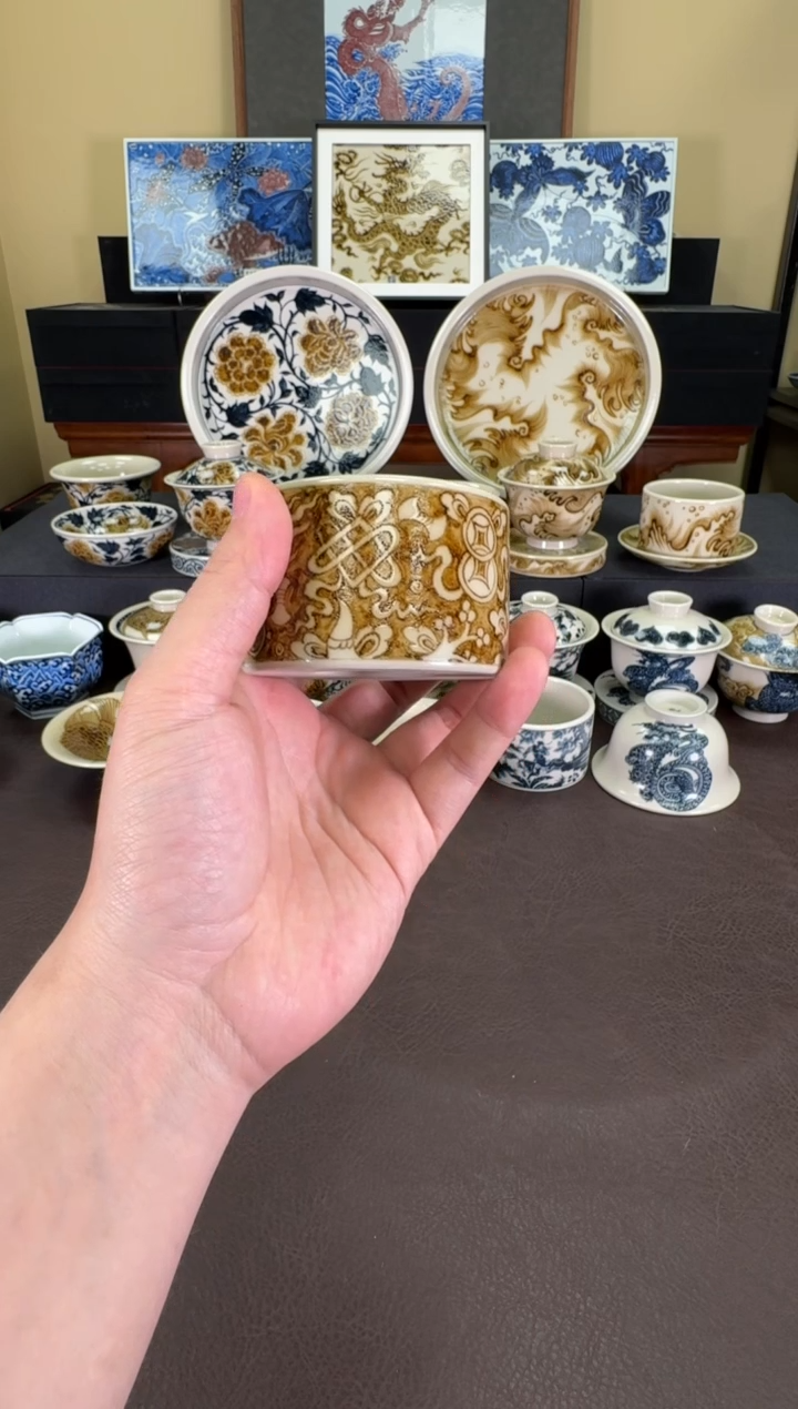 【闪购商品】釉里金杂宝纹扳指杯