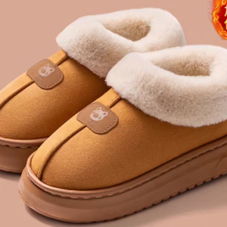 冬季防滑耐磨厚底情侣棉拖鞋室内外穿居家必备Y064