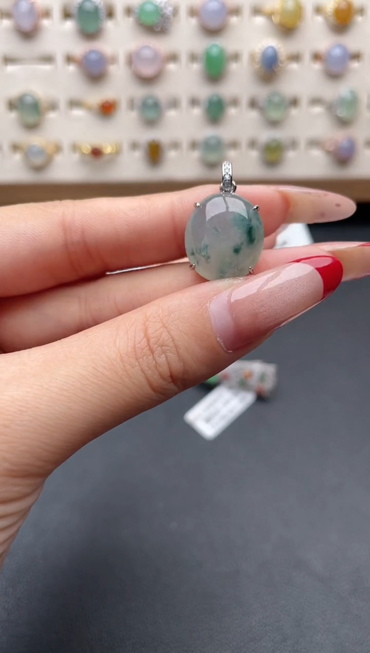 【闪购商品】翡翠吊坠(赠链)银S925镶嵌一物一证一礼盒