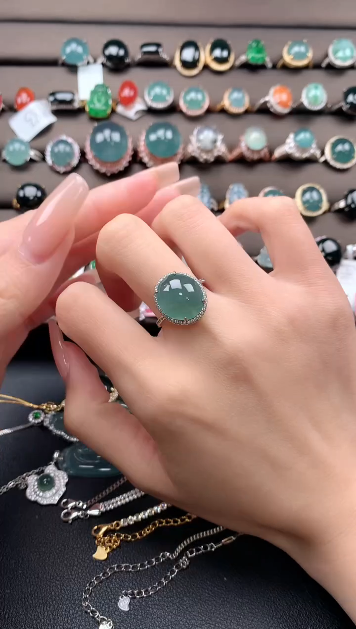 【闪购商品】翡翠戒指银S925镶嵌13131