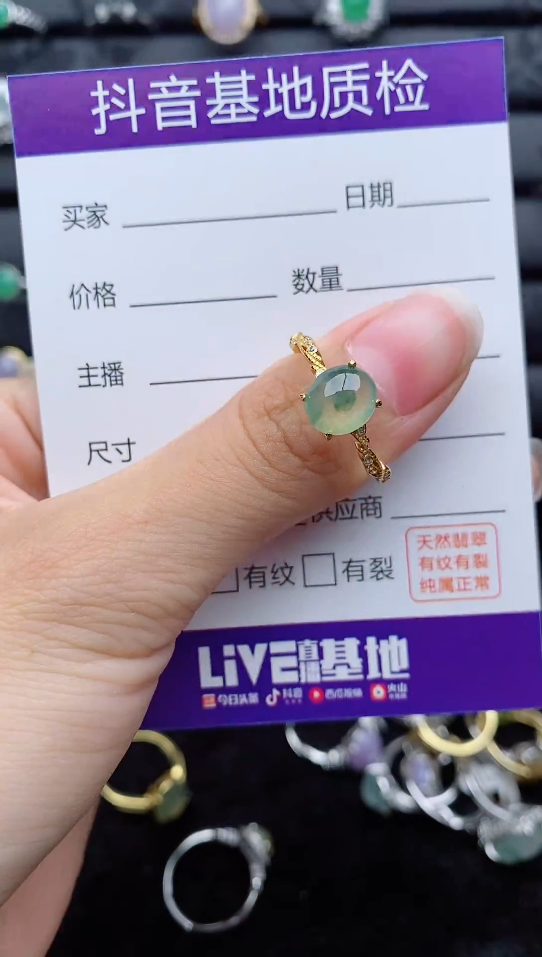 银S925镶嵌戒指翡翠1