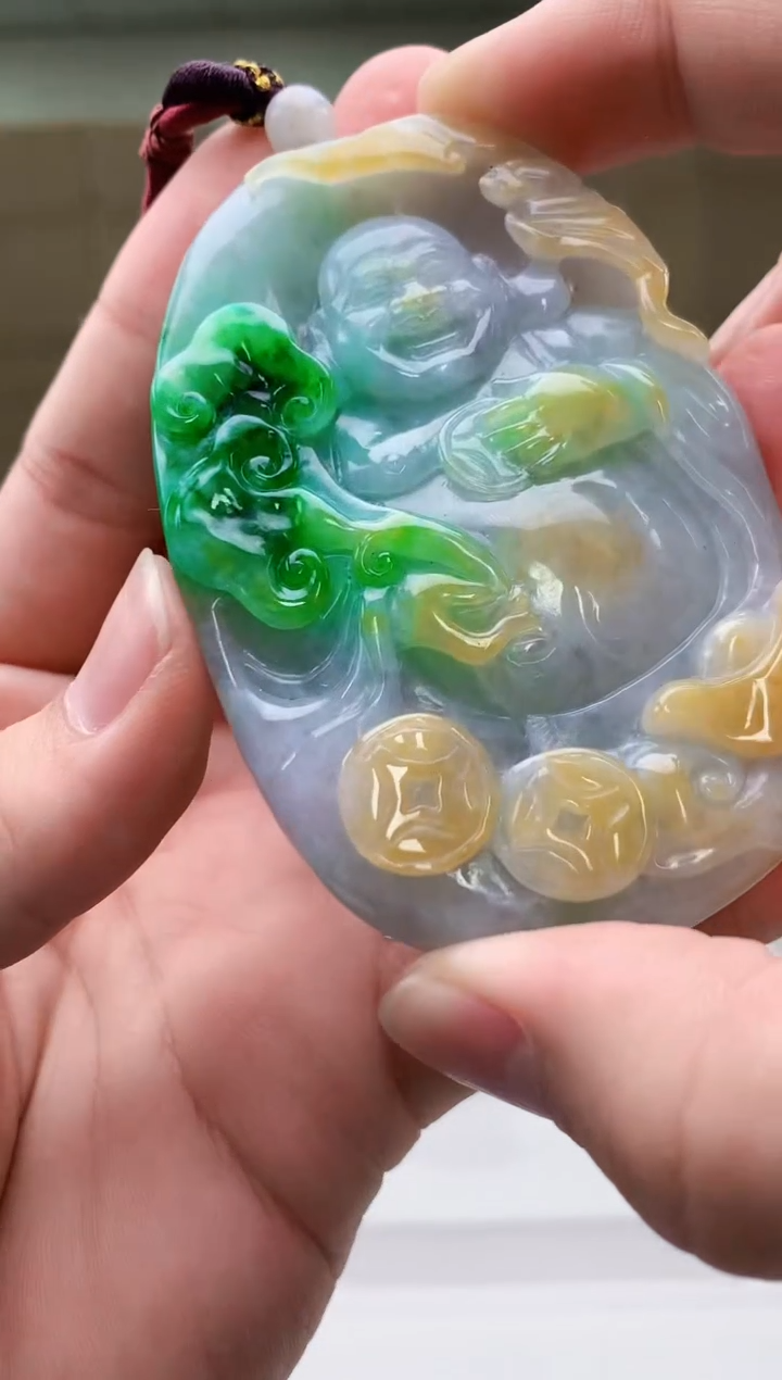 【闪购商品】定制翡翠未镶嵌5156bb-毛货挂件65