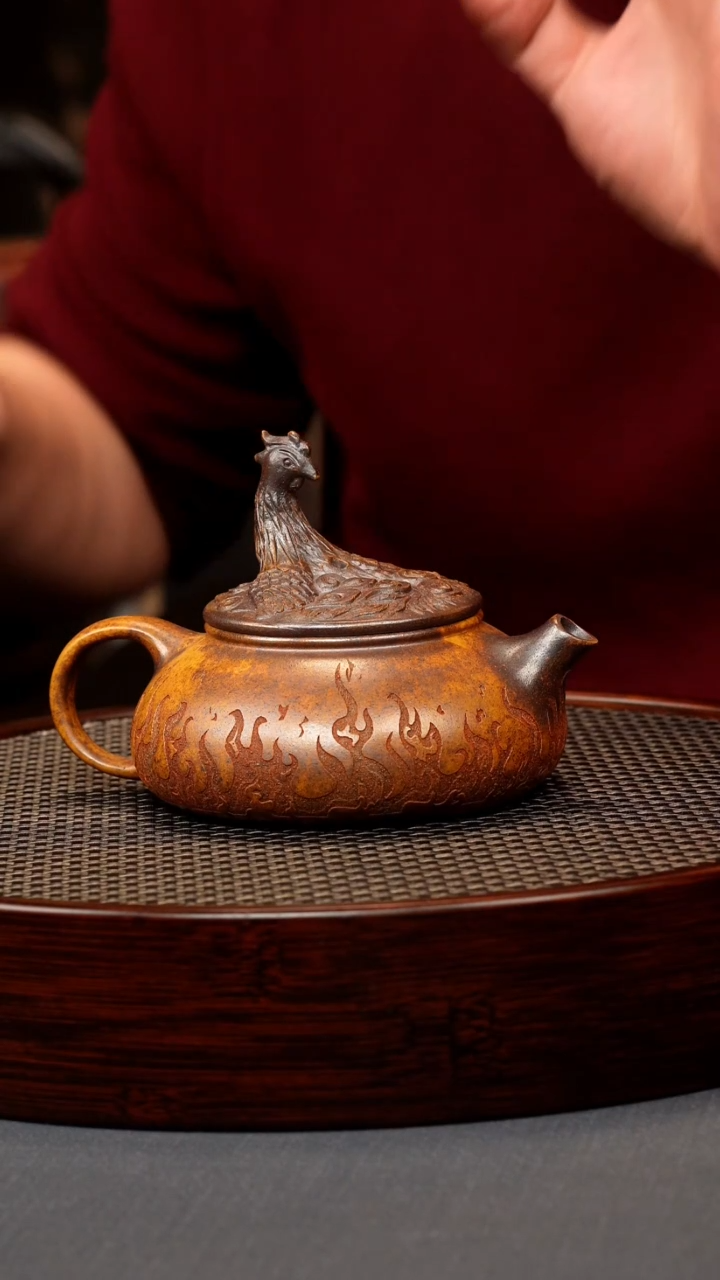 【闪购商品】紫砂茶壶.龙骨金砂柴烧凤头寒江