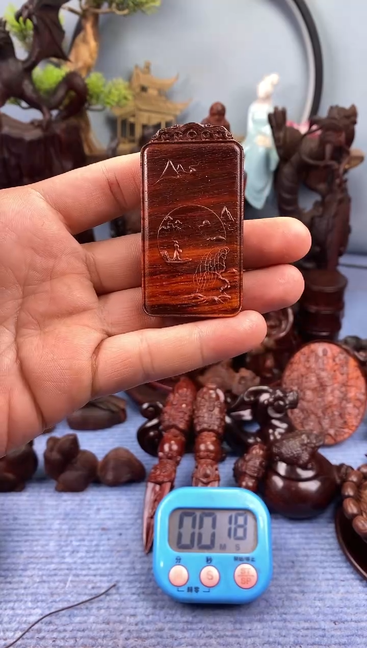 檀香紫檀（小叶紫檀）逍*山水牌