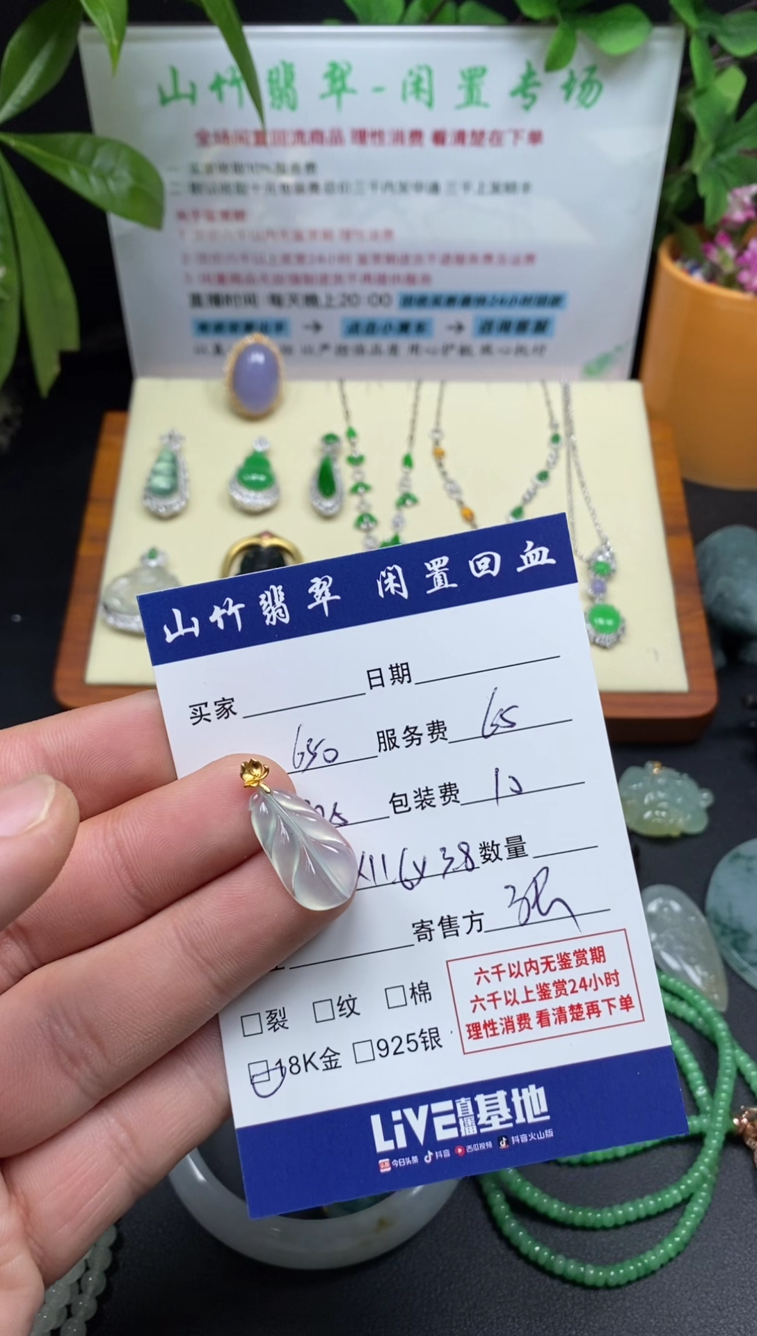 颈饰18K金镶嵌翡翠3001663