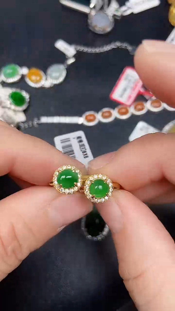 银S925镶嵌戒指翡翠1170