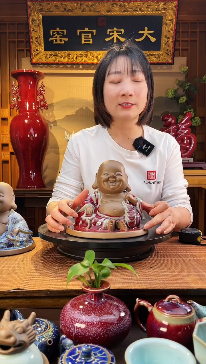 摆件大宋官窑【喜乐佛 钱串】