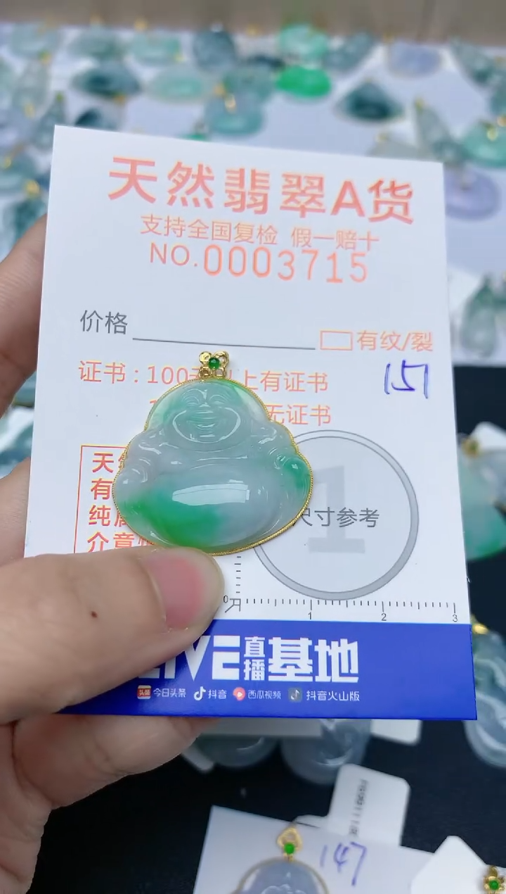 【闪购商品】翡翠颈饰18K金镶嵌天然翡翠A货    151