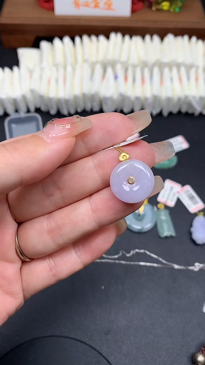 【闪购商品】翡翠吊坠(不含链)18K金镶嵌MS159983